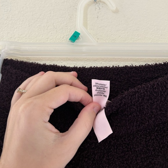 Victoria's Secret Sherpa Wide Leg Sweatpant Brown High Rise Preppy Size XS Comfy - Picture 9 of 9